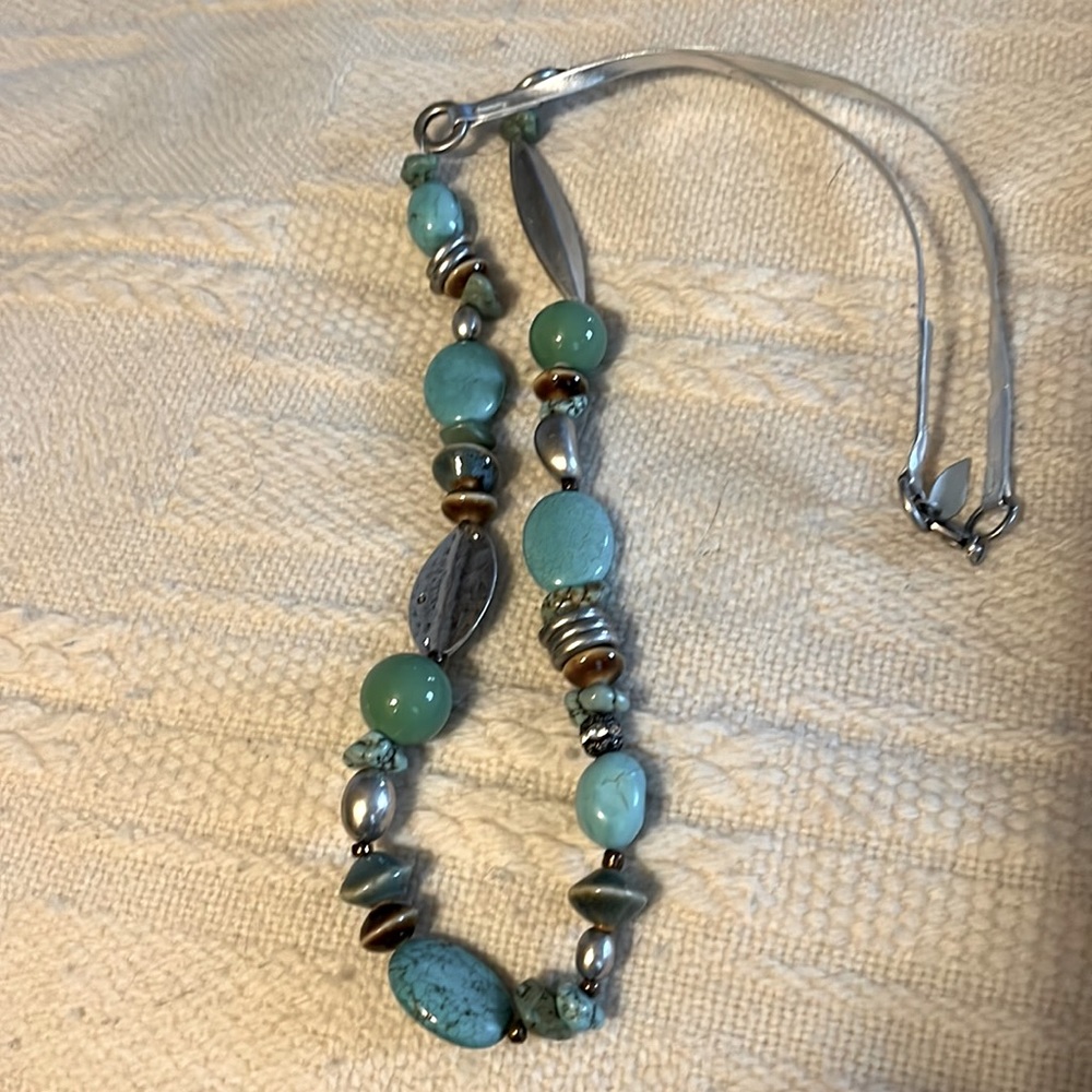 Coldwater Creek necklace. Turquoise stones and Lester strap